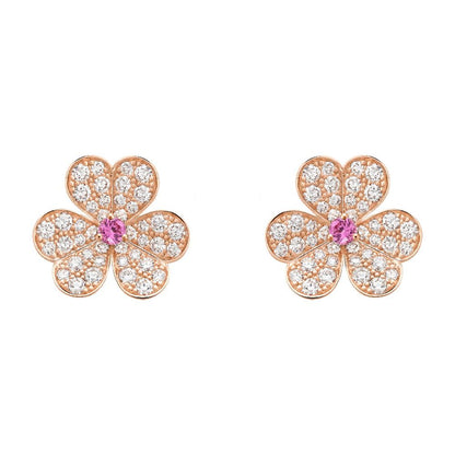 [BSNL Jewels]FRIVOLE ROSGOLD-OHRRINGE MIT DIAMANTEN UND BLUMEN