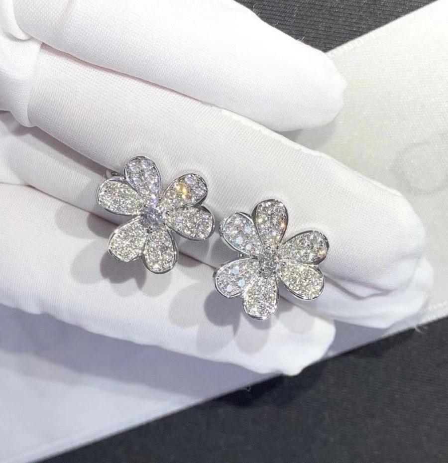 [BSNL Jewels]FRIVOLE SILBERNE BLUMEN-DIAMANT-OHRRINGE