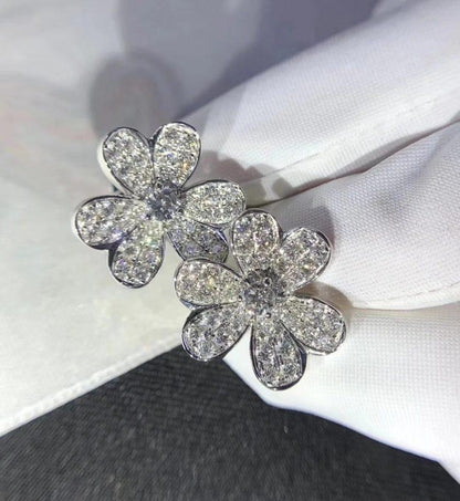 [BSNL Jewels]FRIVOLE SILBERNE BLUMEN-DIAMANT-OHRRINGE