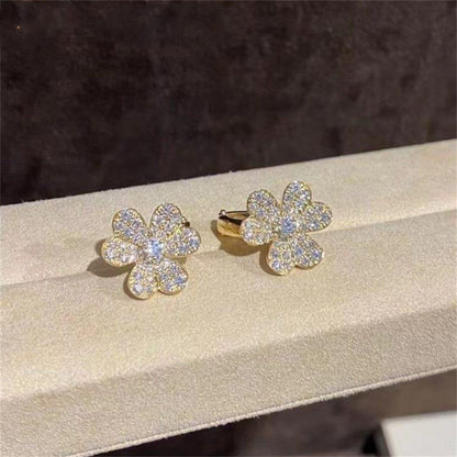 [BSNL Jewels]FRIVOLE GOLD BLUMEN DIAMANT OHRRINGE 