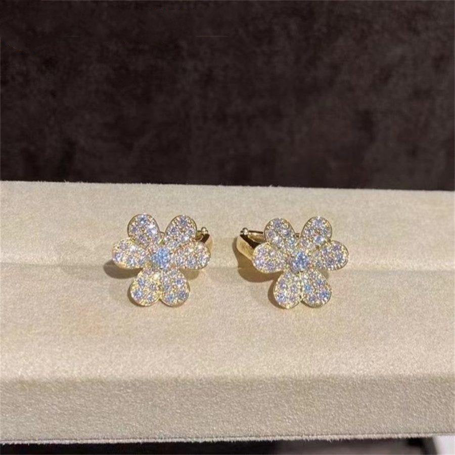 [BSNL Jewels]FRIVOLE GOLD BLUMEN DIAMANT OHRRINGE 