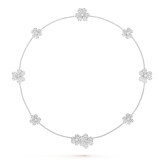 [Basjewels]FRIVOLE SILVER 9 FLOWERS NECKLACE