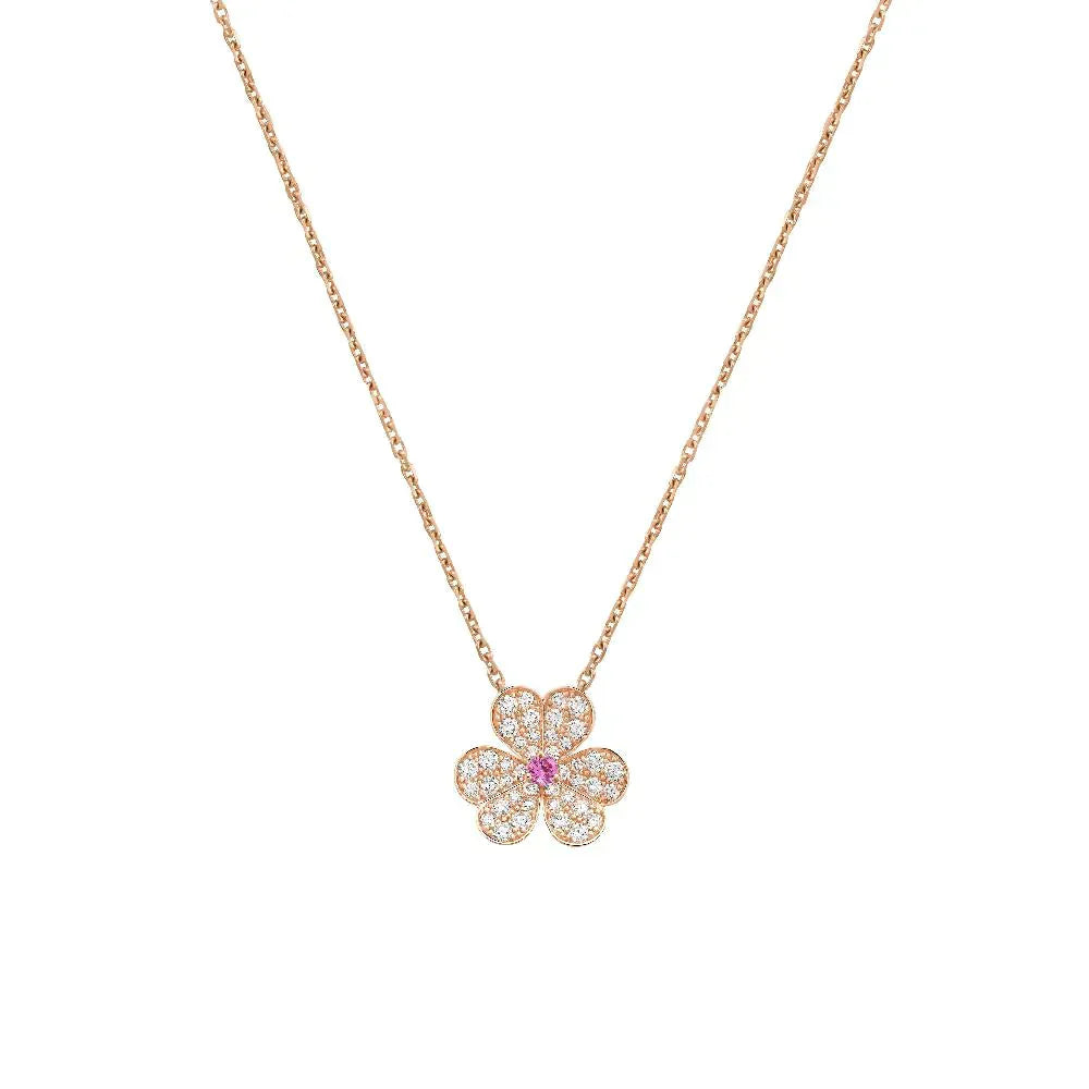 [BSNL Jewels]FRIVOLE ROSÉGOLD-HALSKETTE MIT BLUMENDIAMANTEN