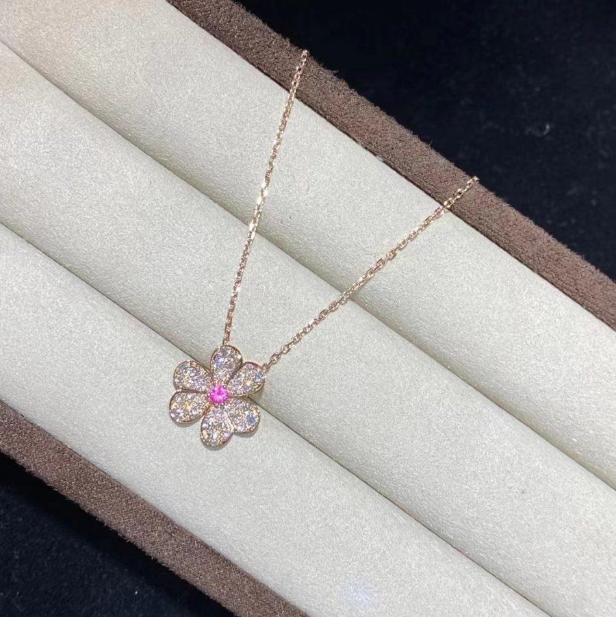 [BSNL Jewels]FRIVOLE ROSÉGOLD-HALSKETTE MIT BLUMENDIAMANTEN