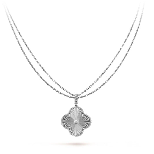 [Basjewels]CLOVER 25MM SILVER BIG CLOVER NECKLACE