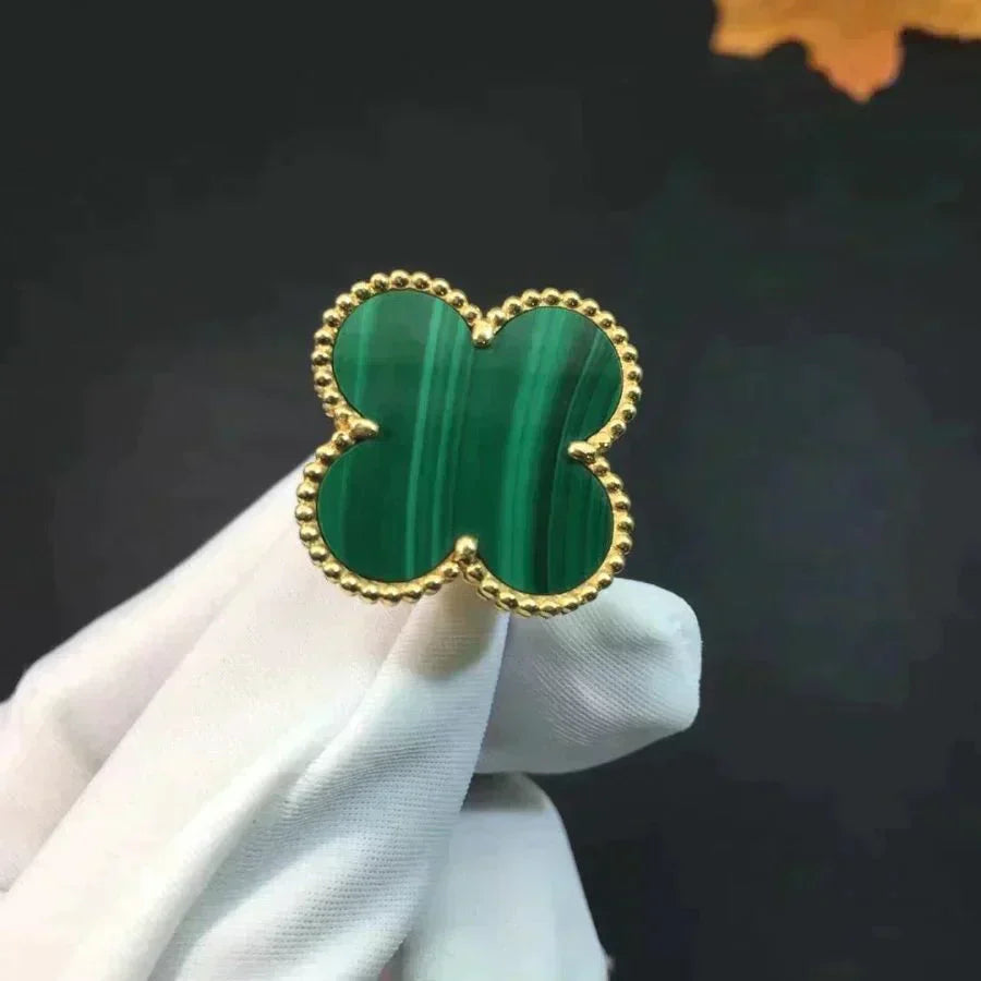 [Basjewels]CLOVER MALACHITE RING