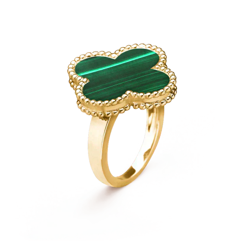 [Basjewels]CLOVER MALACHITE RING