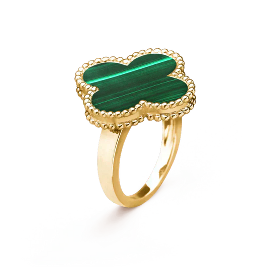 [Basjewels]CLOVER MALACHITE RING