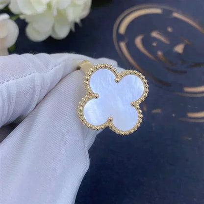 [Basjewels]CLOVER WHITE MOP RING