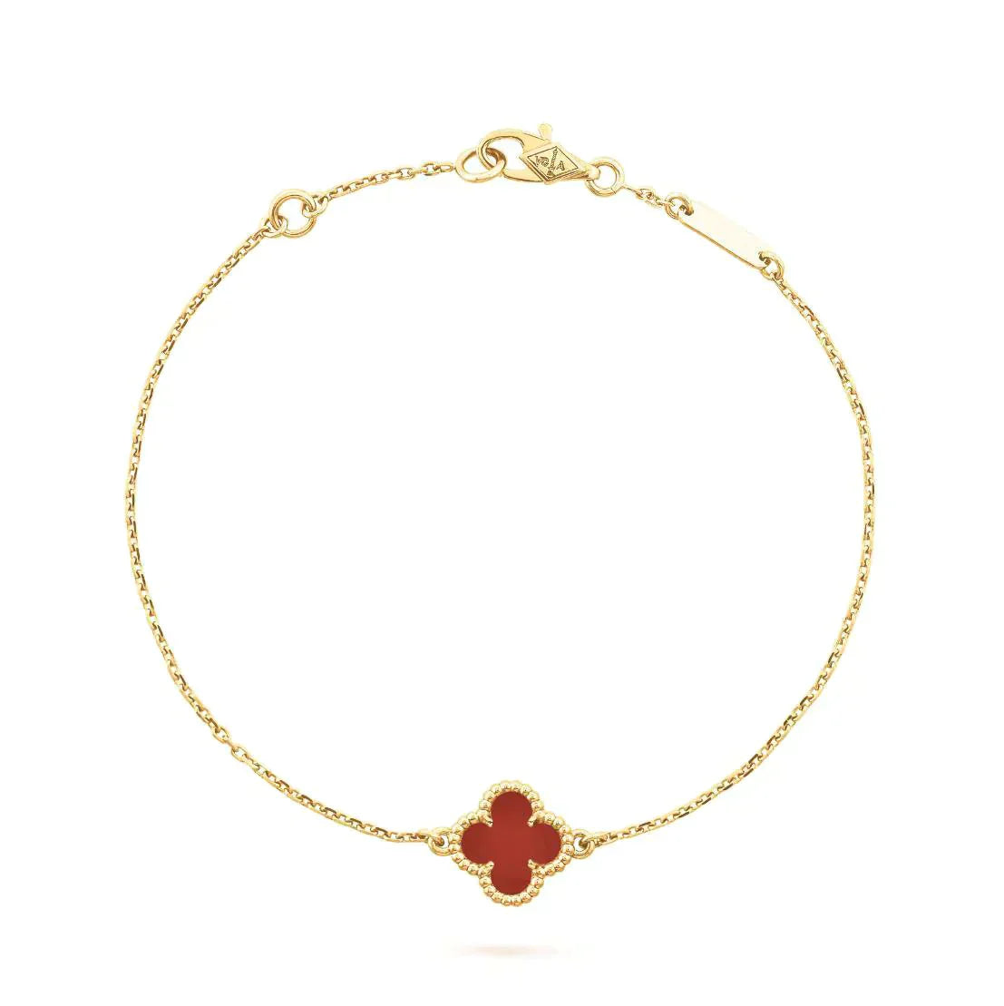 [Basjewels]CLOVER  CARNELIAN SINGLE FLOWER BRACELET