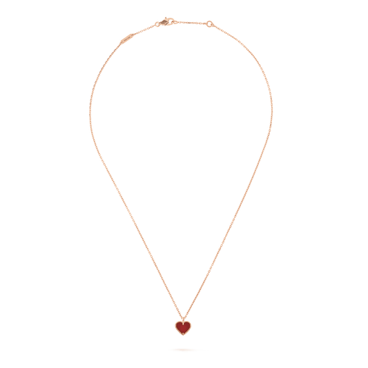 [Basjewels]SWEET CLOVER CARNELIAN HEART NECKLACE