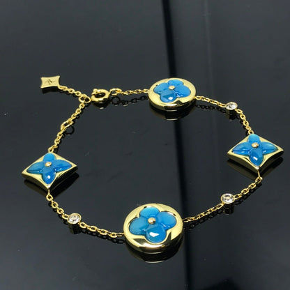 [BSNL Jewels]Armband mit Stern und Sonne, 4 Motiven, blau