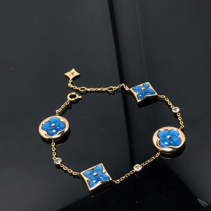 [BSNL Jewels]Armband mit Stern und Sonne, 4 Motiven, blau