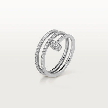 [Basjewels]JUSTE RING 1.8MM SILVER DOUBLE ROW DIAMONDS